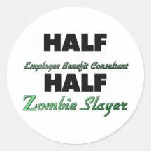 Half Emetologist Half Zombie Slayer Round Stickers