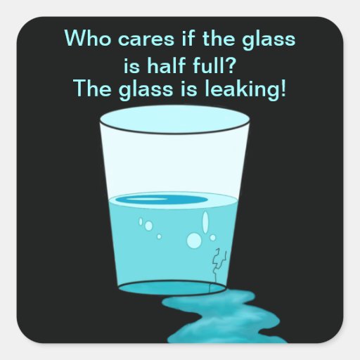 Half Empty Square Sticker