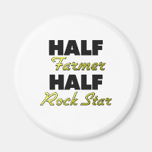 Half Farmer Half Rock Star Magnets