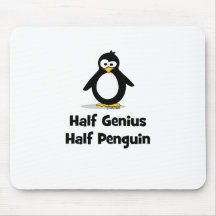 Half Genius Half Penguin Mousepads