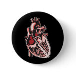 Half Human Heart Pinback Buttons