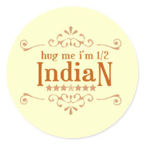 Half Indian Round Sticker