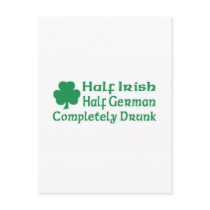 Half Irish Half German Completely Drunk Postcard
