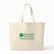 Half Irish Half Greek Totally Drunk Tote Bag