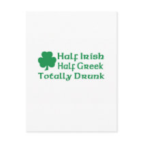 Half Irish Half Greek Totally Drunk Post Cards