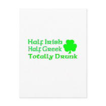 Half Irish Half Greek Totally Drunk Postcards
