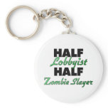 Half Lobbyist Half Zombie Slayer keychains