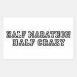 Half Marathon Half Crazy Rectangle Sticker