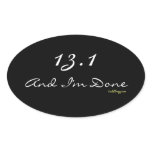 Half Marathon Runner's Oval Sticker