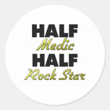 Half Medic Half Rock Star Round Sticker