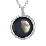 Half Moon Lunar Astronomy Photo Personalized Necklace