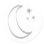 Half Moon with Stylised Stars stickers