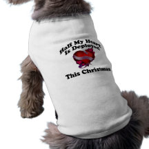 Half My Heart Is Deployed This Christmas Pet Tshirt
