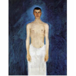 Half-Nude Self-Portrait Against A Blue Background photo sculptures