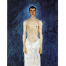Half-Nude Self-Portrait Against A Blue Background Photo Cut Outs
