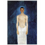 Half-Nude Self-Portrait Against A Blue Background t-shirts