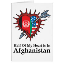 Half Of My Heart Is In Afghanistan Greeting Cards