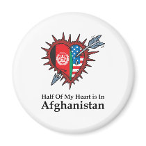 Half Of My Heart Is In Afghanistan Fridge Magnet