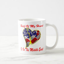 Half Of My Heart Is In The Middle East Mugs