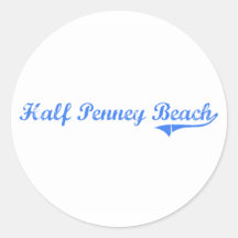 Half Penney Beach Virgin Islands Classic Design Sticker