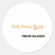 Half Penney Beach Virgin Islands Classic Stickers