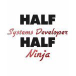 Half Systems Developer Half Ninja t-shirts