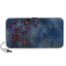 Halftone Bohemian Floral Doodle Speaker (blue)