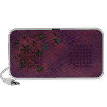 Halftone Bohemian Floral Doodle Speaker (eggplant)