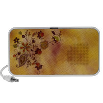 Halftone Bohemian Floral Doodle Speaker (gold)