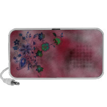 Halftone Bohemian Floral Doodle Speaker (magenta)