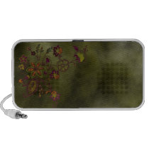 Halftone Bohemian Floral Doodle Speaker (olive)