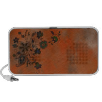 Halftone Bohemian Floral Doodle Speaker (pumpkin)