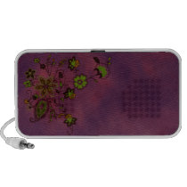 Halftone Bohemian Floral Doodle Speaker (purple)