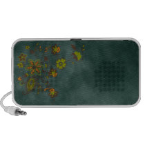 Halftone Bohemian Floral Doodle Speaker (teal 1)