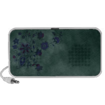 Halftone Bohemian Floral Doodle Speaker (teal 2)