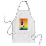 halftone comic wine glass and bottle aprons