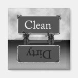 Halftone Grey Dirty Clean Dishwasher Magnet
