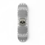 Halftone Skull & Radial Graphics: Skateboard