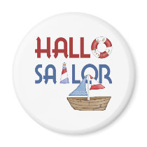 Hallo Sailor Refrigerator Magnet