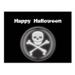 Halloween 3D Skull and Cross-bones Post Cards