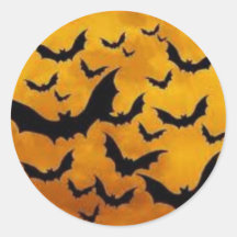 halloween bats on a harvest moon sticker