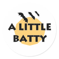 Halloween Bats Round Stickers