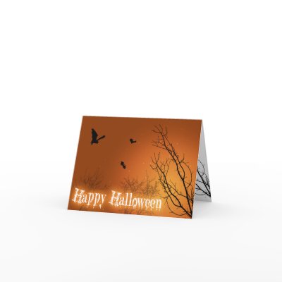 Halloween Bats & Trees - Greeting Card