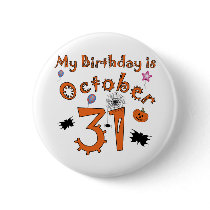 Halloween Birthday October 31st Pins