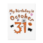 Halloween Birthday October 31st postcards