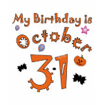 Halloween Birthday October 31st t-shirts