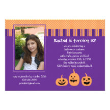 Halloween Birthday Party Photo Invitation