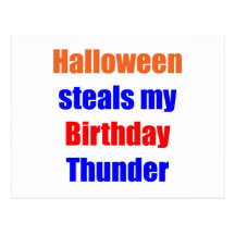 Halloween Birthday Thunder Post Cards