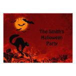 Halloween Black Cat and Bats Personalized Announcements