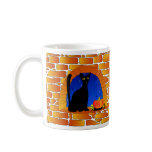Halloween black cat and pumpkins mugs